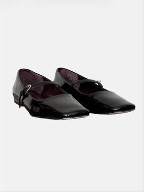 Franco Sarto Patent Leather Mary Jane Flats Black Square Toe Size 8